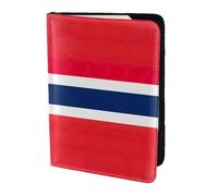 Norwegian Flag Print Travel Wallet Passport Holder Case for Family Leather Passport Cover per uomo e donna, nero, Taglia unica