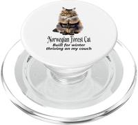 Norwegian Forest Cat - Divano invernale con motivo fiorente PopSockets PopGrip per MagSafe
