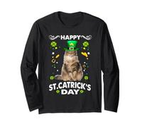 Norwegian Forest Cat Happy St Catricks Day St Patricks Day Maglia a Manica