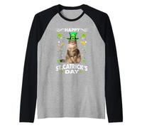 Norwegian Forest Cat Happy St Catricks Day St Patricks Day Maglia con Maniche Raglan