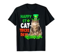 Norwegian Forest Cat Happy St Catricks Day St Patricks Day Maglietta