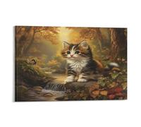 Norwegian Forest Cat Quadro Su Tela Stampe Da Parete Decorazioni Da Parete Quadri Moderni Stampa Su Tela Pittura Poster Da Parete Di Arte Per Camera Da Letto E Da Pranzo, Soggiorno, Cucina, Bagno, Ho