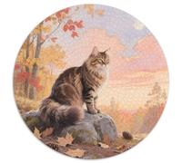 Norwegian Forest Cat Rundes 1000 Puzzle Animals Rundes Puzzle Familienpuzzle Erwachsene Anspruchsvoll Puzzle Für Erwachsene Und Kinder Reisegeschenke 1000pcs (67.5x67.5cm)
