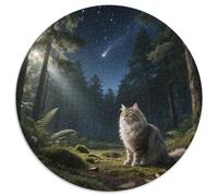Norwegian Forest Cat Rundes 1000 Puzzle Animals Rundes Puzzle Familienpuzzle Erwachsene Anspruchsvoll Für Erwachsene Einzigartiges Herausforderungsspiel 1000pcs (67.5x67.5cm)
