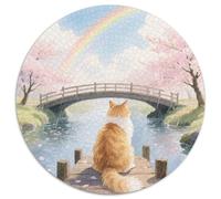 Norwegian Forest Cat Rundes 1000 Puzzle Animals Rundes Puzzle Familienpuzzle Schwieriges Großes Puzzle Pädagogisches Für Erwachsene Kinder Bunte Kunst 1000pcs (67.5x67.5cm)