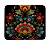 Norwegian Rosemaling Folk Style Flower Mouse Pad Comodo Tappetino per Mouse Antiscivolo Tappetino Scrivania per Gaming Lavoro Laptop 25X30Cm