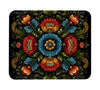 Norwegian Rosemaling Folk Style Flower Mouse Pad Lavabile Tappetino Scrivania Comodo Mousepad per Accessori Scrivania Computer Ufficio 25X30Cm
