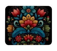 Norwegian Rosemaling Folk Style Flower Mousepad Durevoli Tappetino per Mouse Piccolo Mouse Pad per Laptop Pc Lavoro 25X30Cm