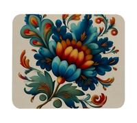 Norwegian Rosemaling Folk Style Flower Mousepad Lavabile Tappetino per Mouse Portatile Mouse Pad per Laptop Accessori Scrivania Computer 25X30Cm