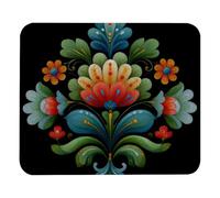 Norwegian Rosemaling Folk Style Flower Tappetino per Mouse Morbido Mouse Pad Durevoli Mousepad per Accessori Scrivania Lavoro Laptop 25X30Cm