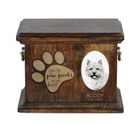 Norwich Terrier - Urna per cenere di cane con piatto in ceramica Art Dog IT