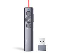 Norwii N95 Clicker per presentazioni, Clicker per presentazioni PowerPoint, puntatore senza fili ricaricabile, clicker per PC/Laptop/e-Book in aula, auditorium, chiesa (Rosso, USB-A)
