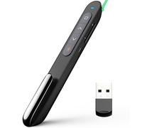 Norwii Puntatore Luce Verde, Ricaricabile Presenter Wireless Presentazione Remota Clicker, Penna Telecomando Senza Fili per Cambio slides Powerpoint (Verde Chiaro)