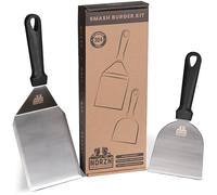 Norzn Brothers® 2x Spatola Barbecue Inox 304 - Spatola Hamburger Acciaio, Spatola Cucina Acciaio, Spatola per pizza, Spatola per Grill, Teppanyaki, Qualità Alimentare, Garanzia 10 Anni