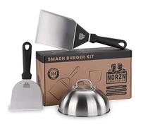 Norzn Brothers® Cloche per Hamburger e Spatola Barbecue Inox 304 - Cloche Acciaio, Spatola Hamburger Acciaio Cloche Hamburger, Spatola per Pizza, Grill BBQ, Qualità Alimentare, Garanzia 10 Anni