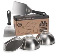 Norzn Brothers® Kit Smash Burger - Attrezzo per Smash Burger Kit, Schiaccia Hamburger per Piastra, Kit Hamburger, Pressa Smash Burger, Acciaio inox 304, Qualità Alimentare, Garanzia di 10 Anni