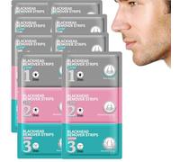 Nose Pore Strips 3 Step Kit, brufoli restringono i pori e rimuovono punti neri, eliminando i pori ostruiti, nervature per il naso per uomini e donne (8 pezzi)