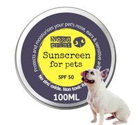 Noseprint SPF 50 balsamo solare per animali domestici 100 ml in scatola, crema solare idratante per cani e gatti, formula atossica, balsamo per naso e zampe, crema solare