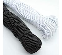 Noshad® Cordoncino elastico rotondo multiuso, per perline, cappelli, sottile corda elastica per arti e artigianato, creazione di gioielli e altro (bianco, 2 mm, 10 m)