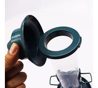 Nosqew Mangiatoia per uccelli sospesa a 4 porte, in plastica, per esterni, giardino, cortile, attrattore selvatico, durevole, dispenser per semi per vari uccelli, altezza 43 cm (verde)