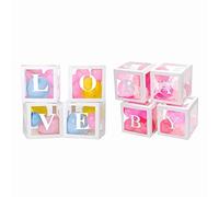 Nosqew Scatole per Palloncini Decorazioni per Feste Fai da Te Bianche Trasparenti Trasparenti per Baby Shower Proposta di Compleanno Fidanzamento Decorazioni per la Casa Cartone d