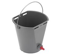 Nosqew Secchio da 8 litri con grande capacità e 2 capezzoli, fusto per l'alimentazione del latte, accessori durevoli per aziende di allevamento, plastica grigia per alimenti (per pecore)