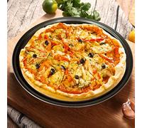 Nosqew Teglia per Pizza Antiaderente Teglia per Pizza Rotonda Premium Durevole e Resistente Strumento di Cottura per la di Casa Ristorante Uso Professionale Materiale in Fo (28)