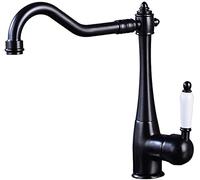 Nostalgia Kitchen Sink Mixer Tap Country House Style Single Lever with Ceramic Handles Brass Construction 360° Swivel Design for Modern Kitchens