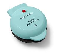 Nostalgia MyMini Maker Elettrico Personale per Waffle, Superficie di Cottura di 25mm, Ferri per Waffle per Hash Browns, Toast Francese, Grilled Cheese, Quesadilla, Brownies, Biscotti, Aqua
