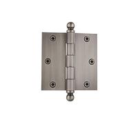 Nostalgic 728346 Cerniera residenziale con punta a sfera da 8,9 cm con porta ad angoli quadrati, peltro antico