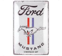Nostalgic-Art 22343, Targhe Vintage, Ford Mustang - Horse Logo - Idea regalo per accessori per auto, in metallo, Design retrò per decorazione, 20 x 30 cm