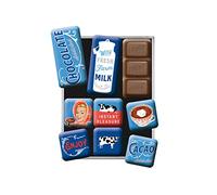 Nostalgic-Art 83108, Set di Magneti Retrò Chocolate Addicted, 9 Pezzi