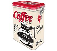 Nostalgic-Art Contenitori da caffè retrò Strong Coffee Served Here - Idea Regalo per la Cucina, con Coperchio Salva Aroma, Design Vintage, 1,3 l