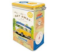 Nostalgic-Art Barattolo per caffè retrò, 1,3 l, VW Bulli - Let's Get Away | original Volkswagen license product (OLP), scatola in latta, design vintage, Idea regalo per fan di VW Bus