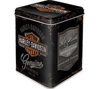 Nostalgic-Art Barattolo per tè retrò, 100 g, Harley - Genuine Logo | original Harley-Davidson license product (OLP), scatola per tè, design vintage, Idea regalo per motociclisti