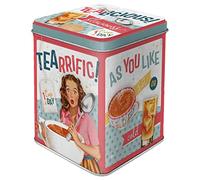 Nostalgic-Art Barattolo per tè retrò, 100 g, Tealicious & Tearrific | scatola per tè, design vintage, Idea regalo per fan di tè
