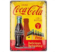 Nostalgic-Art Cartello Coca Cola Design Retro per Decorazione 40 x 30 | original Coca-Cola license product (OLP), in metallo, design vintage, Idea regalo per fan di Coca-Cola