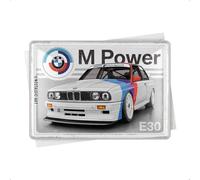 Nostalgic-Art Cartolina in latta retrò, 10 x 14 cm, BMW Motorsport - M Power E30 - Idee regalo per amanti BMW, Official License Product (OLP), in metallo, targhetta come biglietto d'auguri