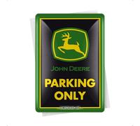 Nostalgic-Art Cartolina in latta retrò, 10 x 14 cm, John Deere - Parking Only - Idee regalo per amanti dei trattori, Official License Product (OLP), in metallo, design vintage