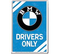 Nostalgic-Art Cartolina in Latta retrò, 10 x 14 cm, Official License Product (OLP), BMW - Drivers Only - Idee Regalo per Amanti BMW, in Metallo, targhetta Come Biglietto d'auguri