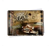 Nostalgic-Art Cartolina metalla 10 x 14 cm - Route 66 Road Trip