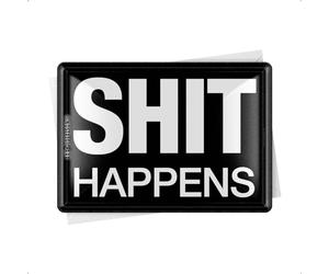 Nostalgic Art Cartolina metalla 10 x 14 cm - Shit Happens