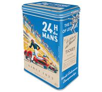 Nostalgic-Art Contenitori da caffè retrò, 1,3 l, 24h Le Mans - Racing Poster Blue - Idee regalo per amanti dei motori, Official License Product (OLP), scatola con coperchio salva aroma, design vintage