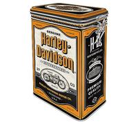 Nostalgic-Art Contenitori da caffè retrò, 1,3 l, Harley-Davidson - Genuine Motorcycles - Idee regalo per biker, scatola con coperchio salva aroma, design vintage