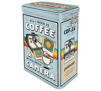 Nostalgic-Art Contenitori da caffè retrò, 1,3 l, Polaroid - Coffee & Camera - Idea regalo per amanti di fotografia, Official License Product (OLP), scatola con coperchio salva aroma, design vintage