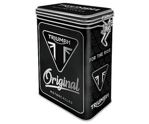 Nostalgic-Art Contenitori da caffè retrò, 1,3 l, Triumph - Original Motorcycles - Idee regalo per motociclisti, scatola con coperchio salva aroma, design vintage