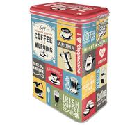 Nostalgic-Art Contenitori da caffè retrò Coffee Collage - Idea Regalo per la Cucina, Scatola di Latta con Coperchio Salva Aroma, Design Vintage, 1,3 l