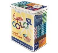 Nostalgic-Art Contenitori di latta retrò L, Super Color Detergent - Idea regalo per amanti della nostalgia, Grande scatola, Design vintage, 3 l