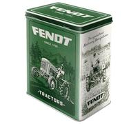 Nostalgic-Art Contenitori in latta retrò L, 3 l, Fendt - Green Fields - Idee regalo per amanti dei trattori, Official License Product (OLP), scatola grande da caffè, design vintage