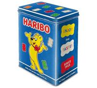 Nostalgic-Art Contenitori in latta retrò L, 3 l, HARIBO - Enjoy the Taste blue - Idea regalo per golosi, Official License Product (OLP), scatola grande, design vintage